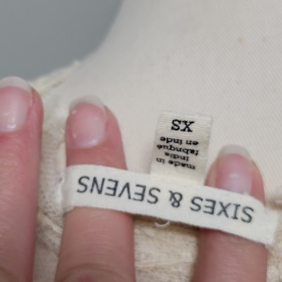 Buckle Sixes & Sevens cream embroidered mesh blouse size xs - Picture 8 of 10